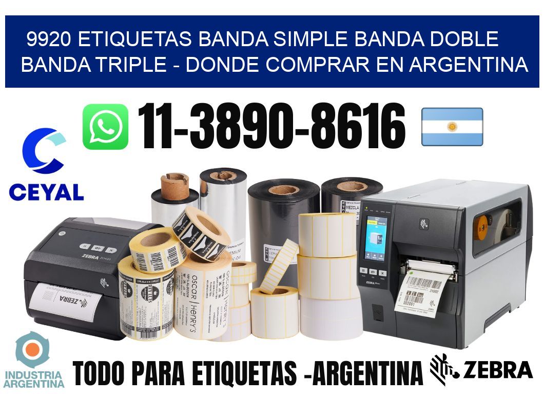 9920 etiquetas banda simple banda doble banda triple - Donde Comprar en Argentina