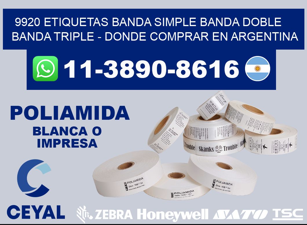 9920 etiquetas banda simple banda doble banda triple - Donde Comprar en Argentina