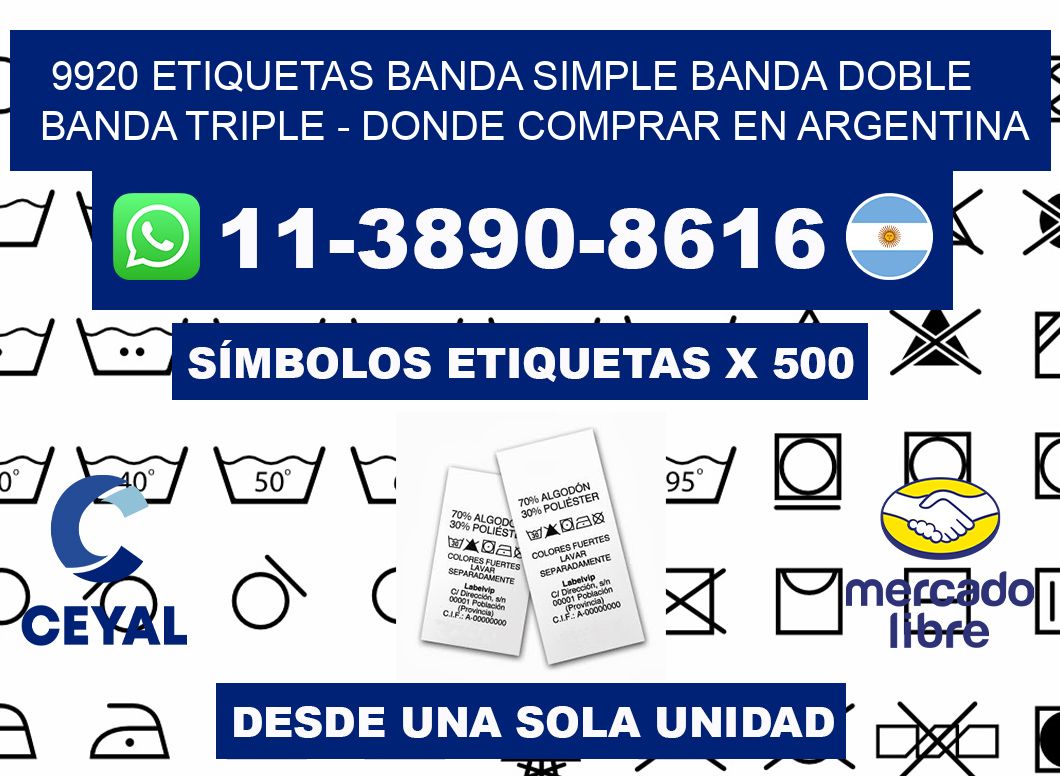 9920 etiquetas banda simple banda doble banda triple - Donde Comprar en Argentina