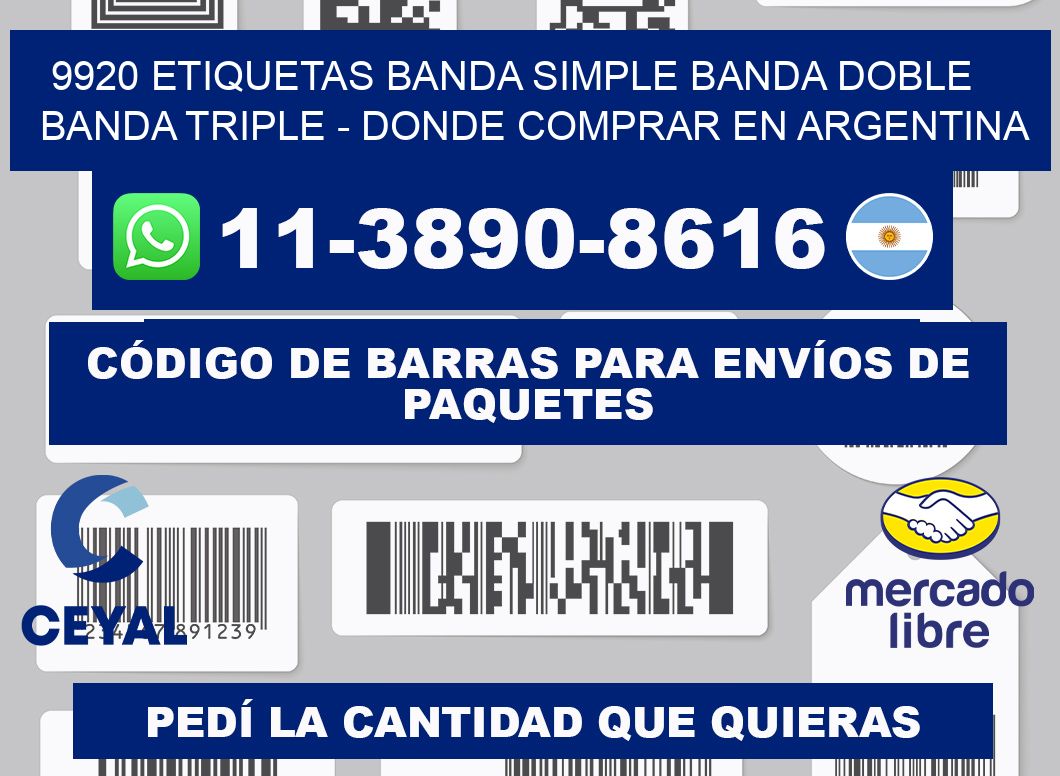 9920 etiquetas banda simple banda doble banda triple - Donde Comprar en Argentina