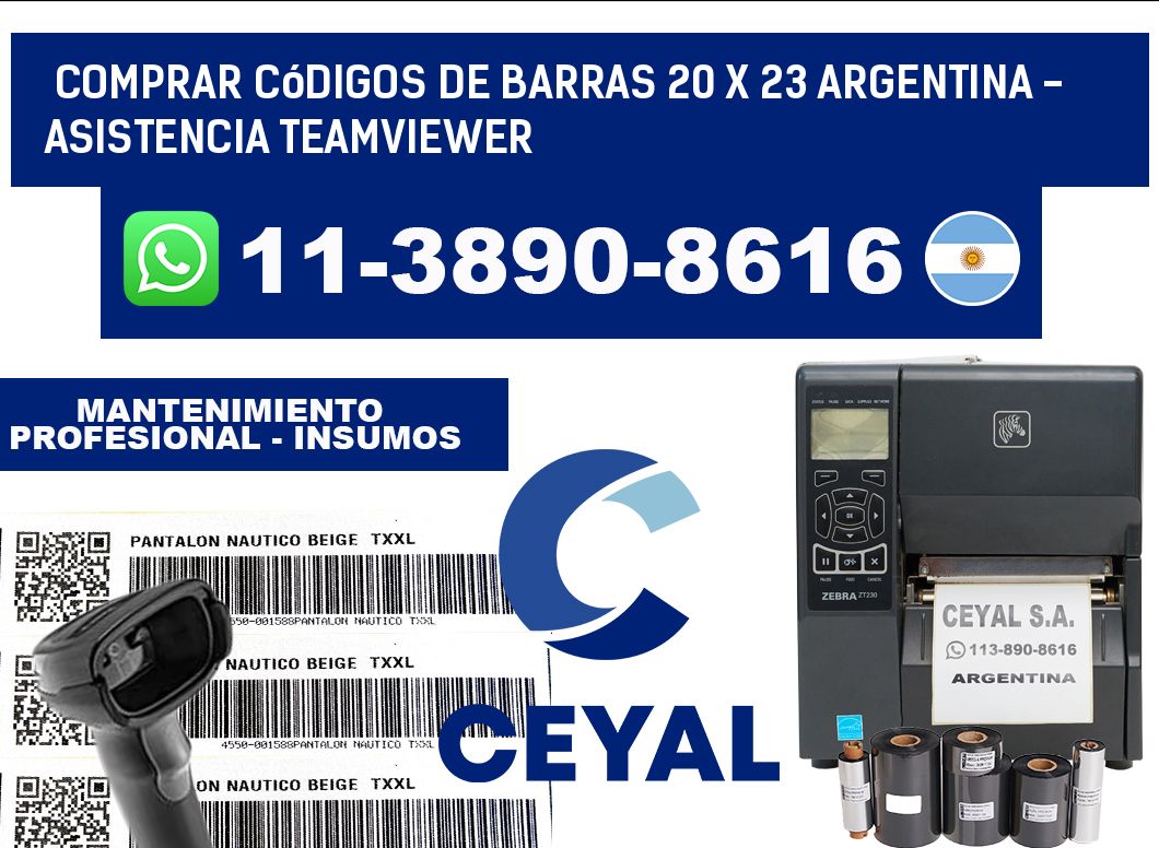 Comprar códigos de barras 20 x 23 argentina - asistencia teamviewer
