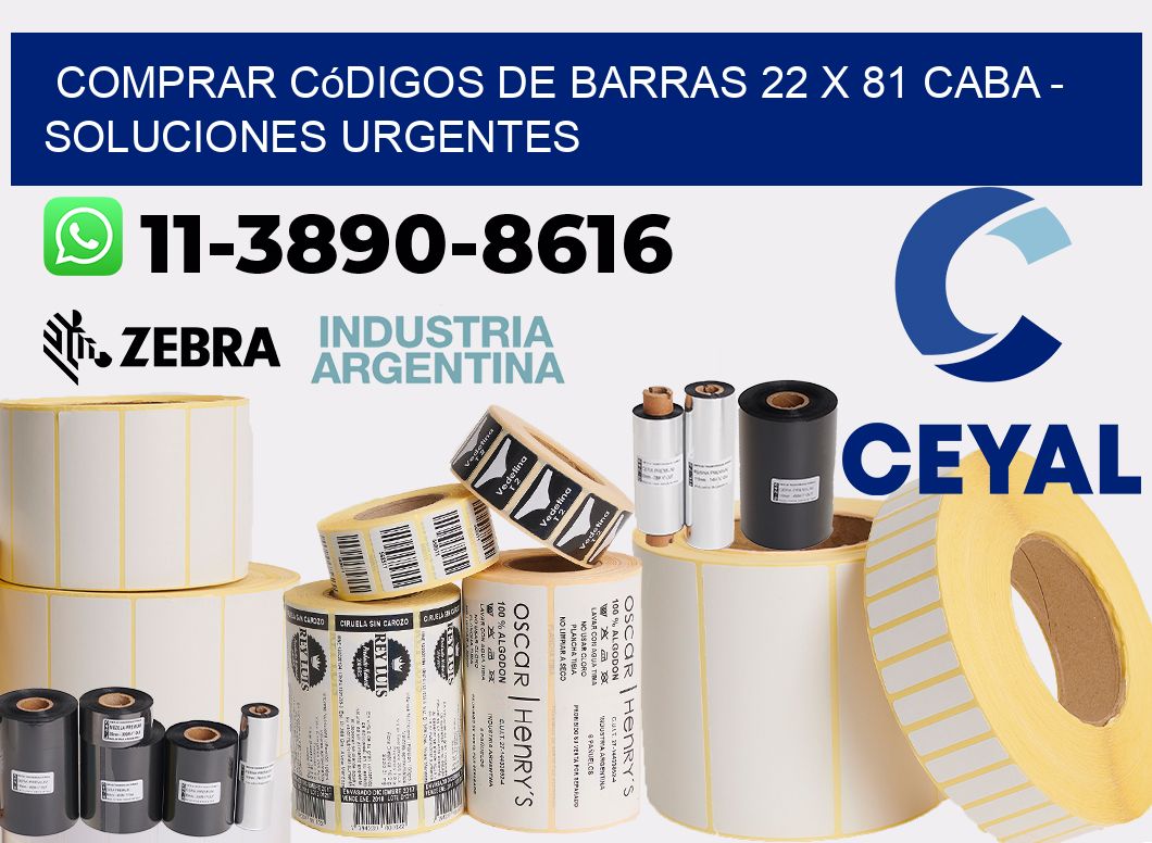 Comprar códigos de barras 22 x 81 CABA - soluciones urgentes