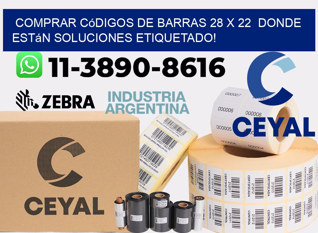 Comprar códigos de barras 28 x 22  donde están soluciones etiquetado!