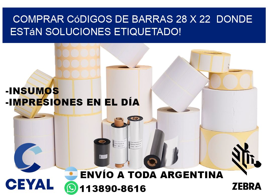 Comprar códigos de barras 28 x 22  donde están soluciones etiquetado!