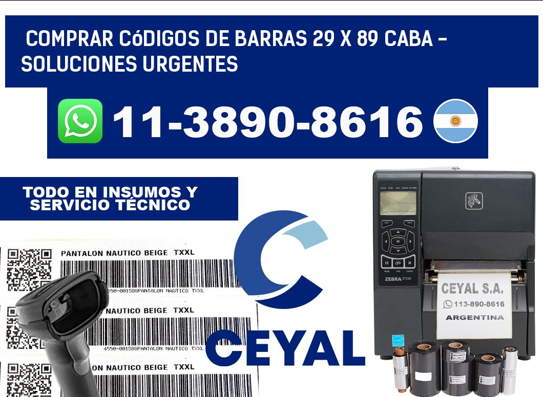 Comprar códigos de barras 29 x 89 CABA - soluciones urgentes