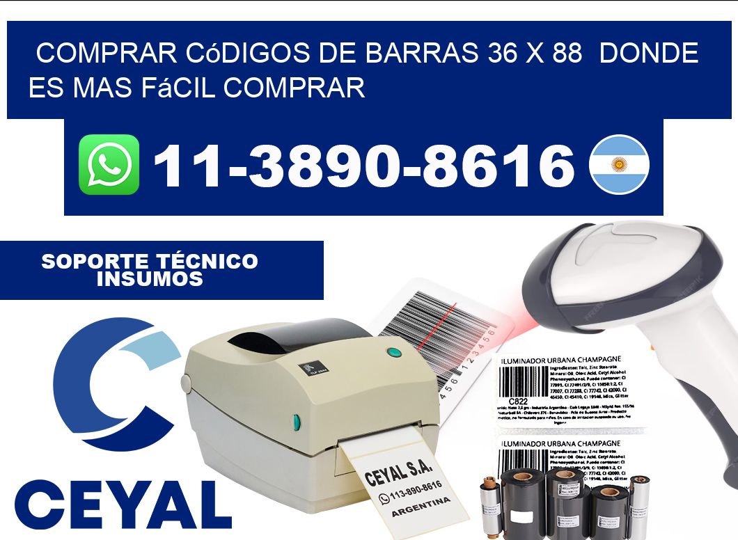 Comprar códigos de barras 36 x 88  Donde es mas fácil comprar