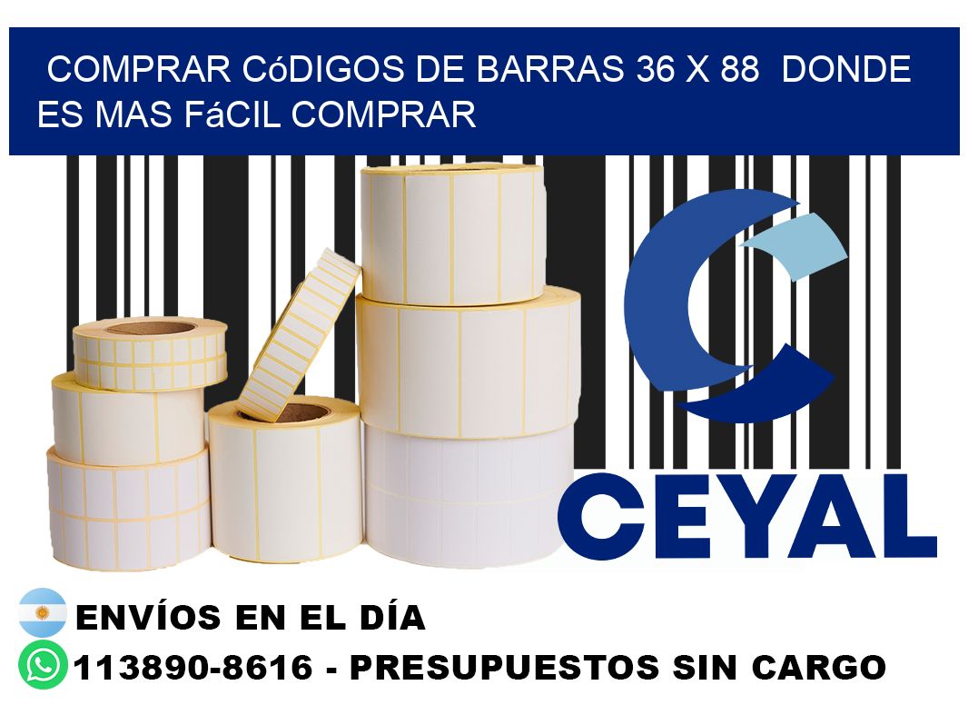 Comprar códigos de barras 36 x 88  Donde es mas fácil comprar