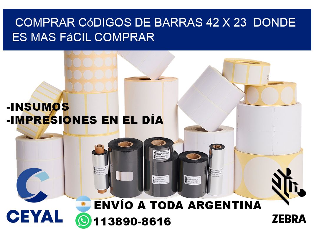 Comprar códigos de barras 42 x 23  Donde es mas fácil comprar