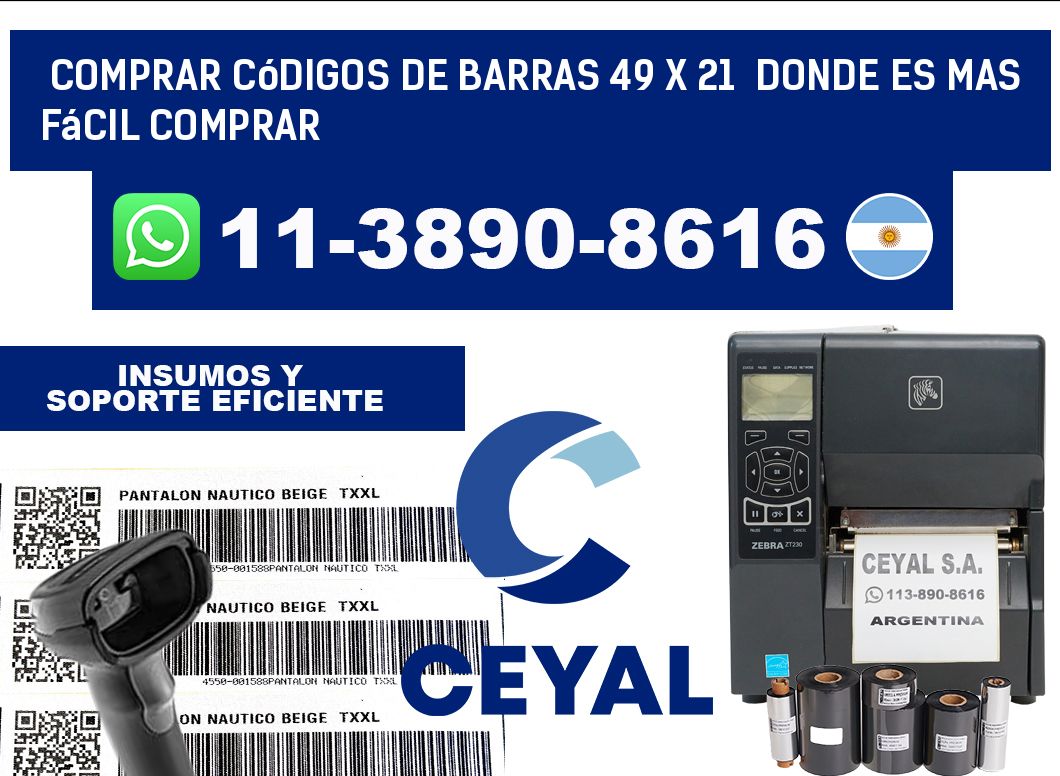 Comprar códigos de barras 49 x 21  Donde es mas fácil comprar