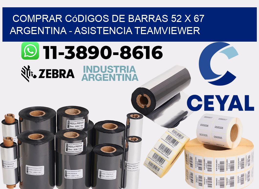 Comprar códigos de barras 52 x 67 argentina - asistencia teamviewer