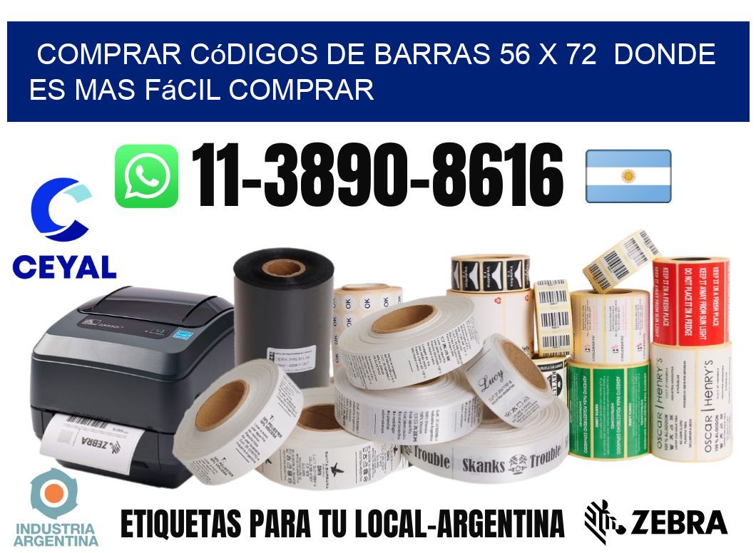 Comprar códigos de barras 56 x 72  Donde es mas fácil comprar