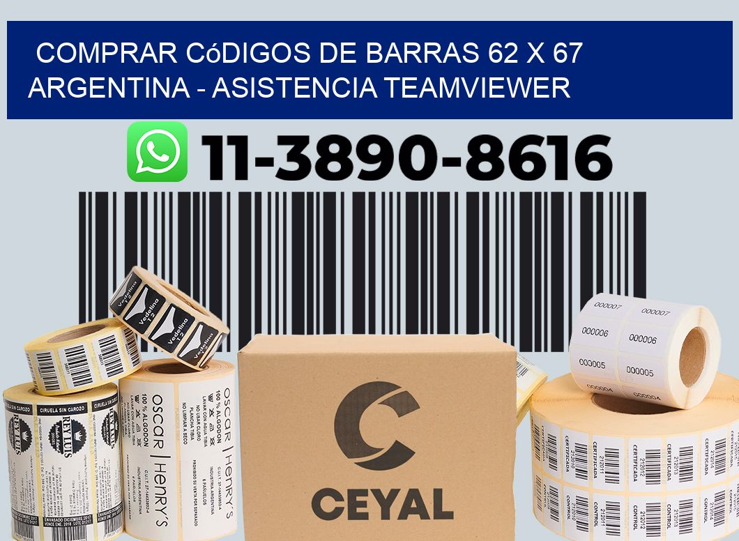 Comprar códigos de barras 62 x 67 argentina - asistencia teamviewer