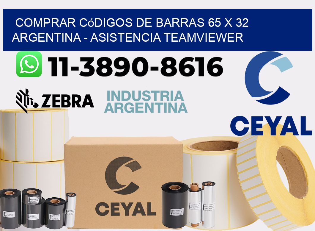 Comprar códigos de barras 65 x 32 argentina - asistencia teamviewer