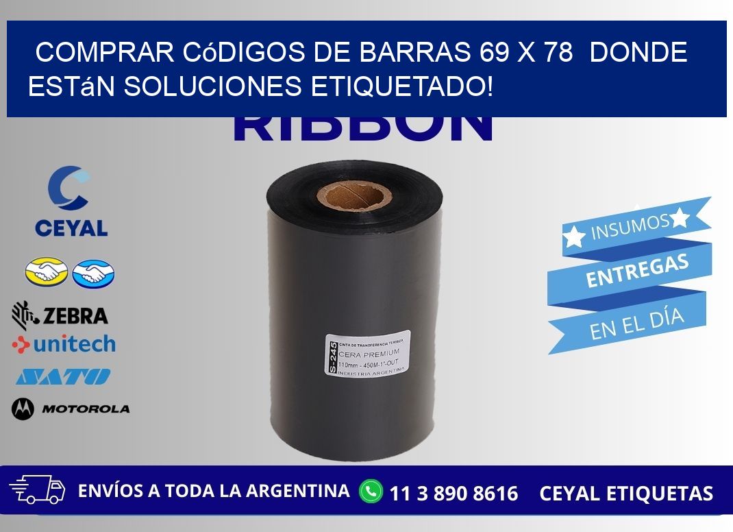 Comprar códigos de barras 69 x 78  donde están soluciones etiquetado!