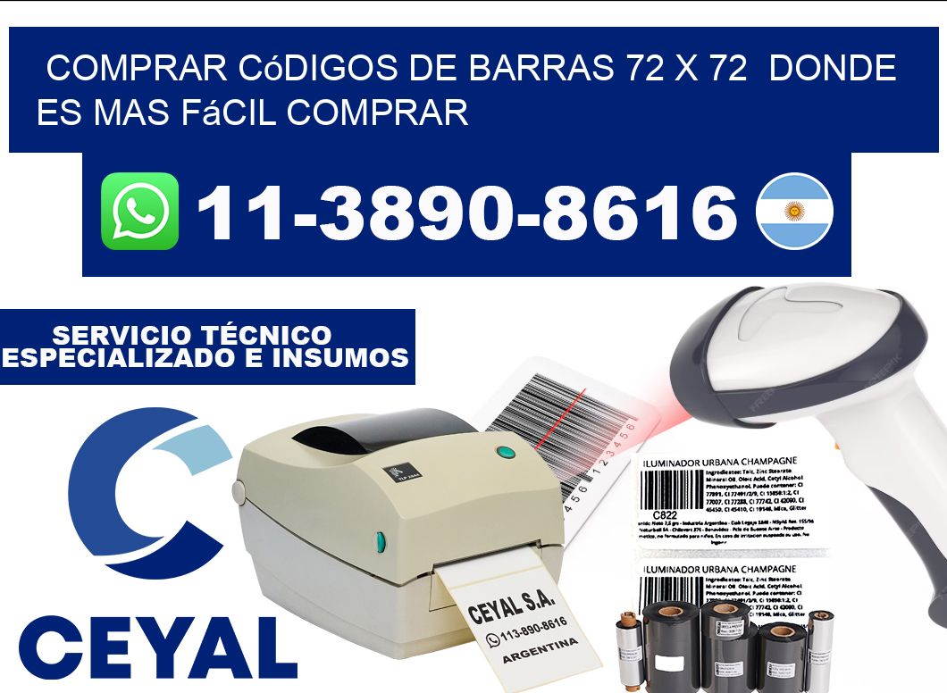 Comprar códigos de barras 72 x 72  Donde es mas fácil comprar