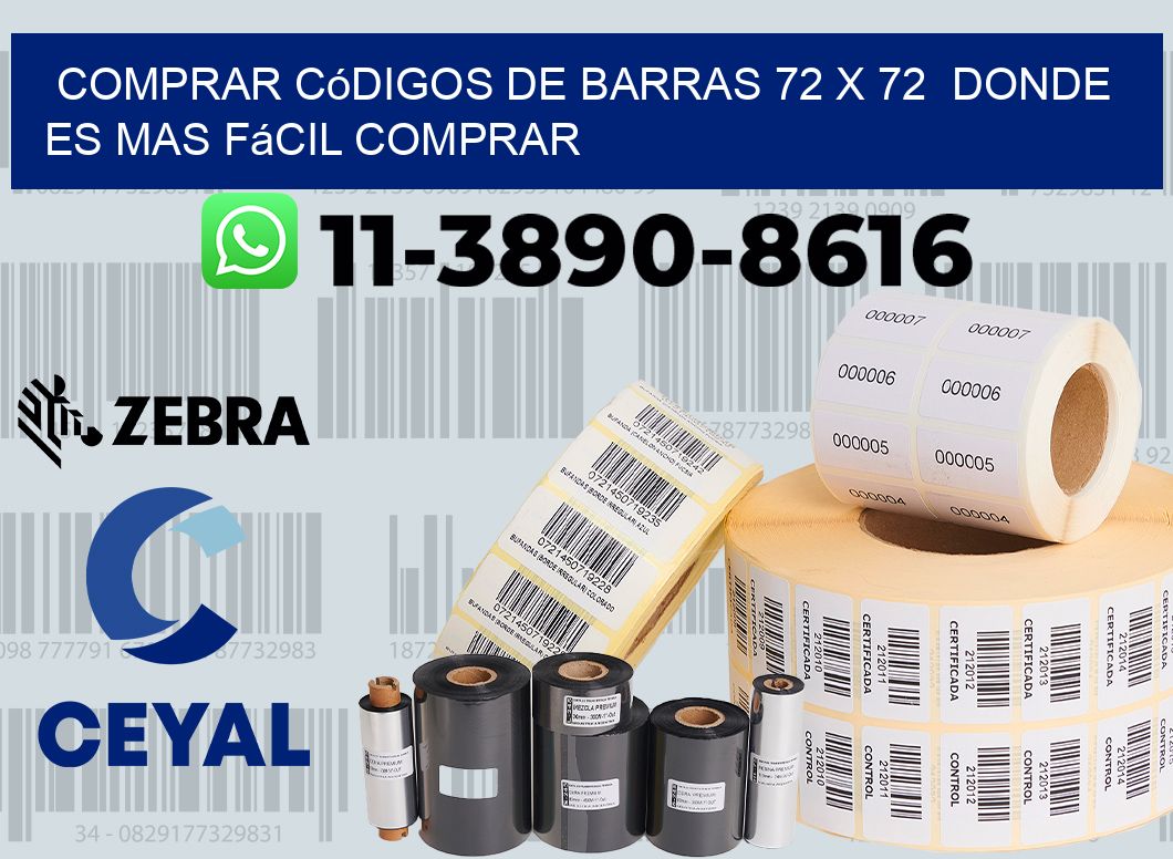 Comprar códigos de barras 72 x 72  Donde es mas fácil comprar