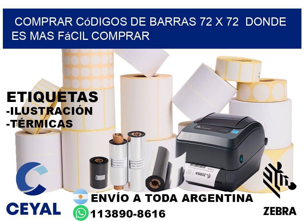 Comprar códigos de barras 72 x 72  Donde es mas fácil comprar