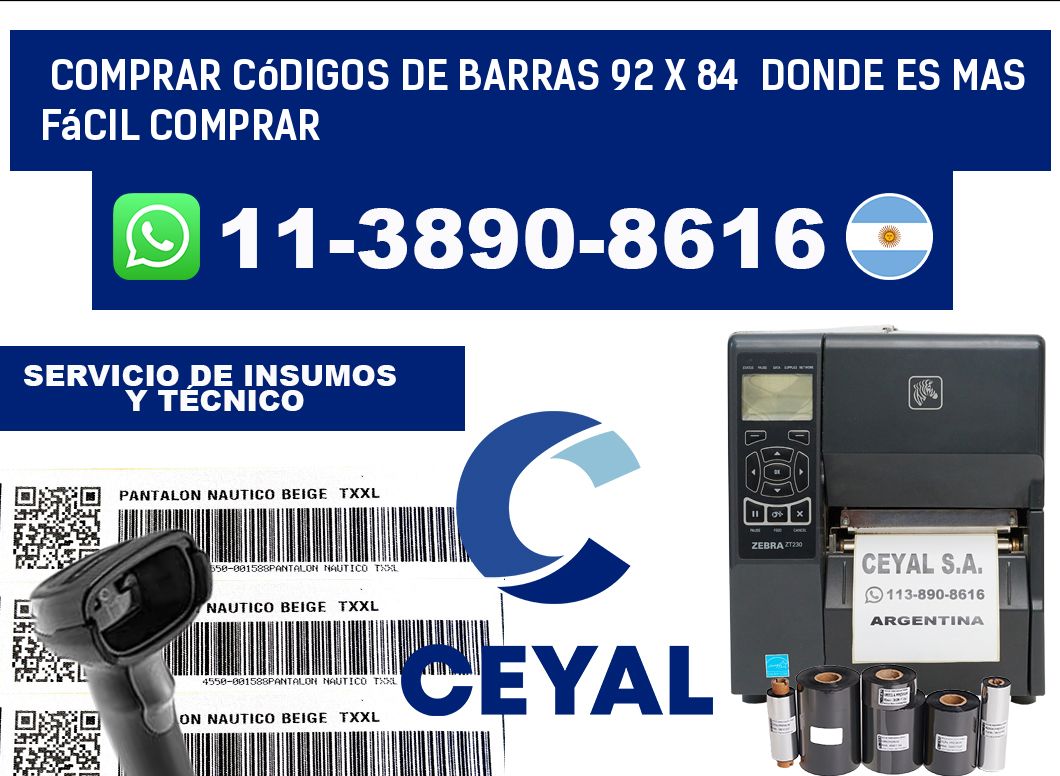 Comprar códigos de barras 92 x 84  Donde es mas fácil comprar