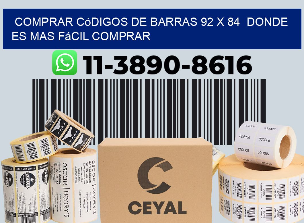 Comprar códigos de barras 92 x 84  Donde es mas fácil comprar
