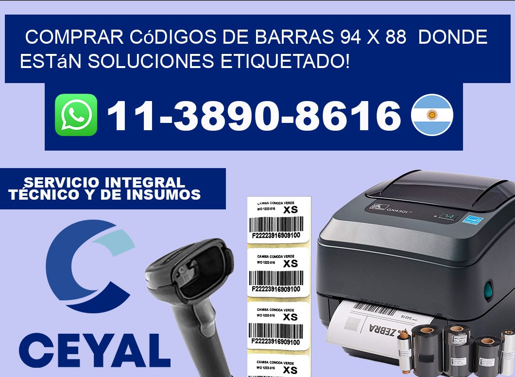 Comprar códigos de barras 94 x 88  donde están soluciones etiquetado!