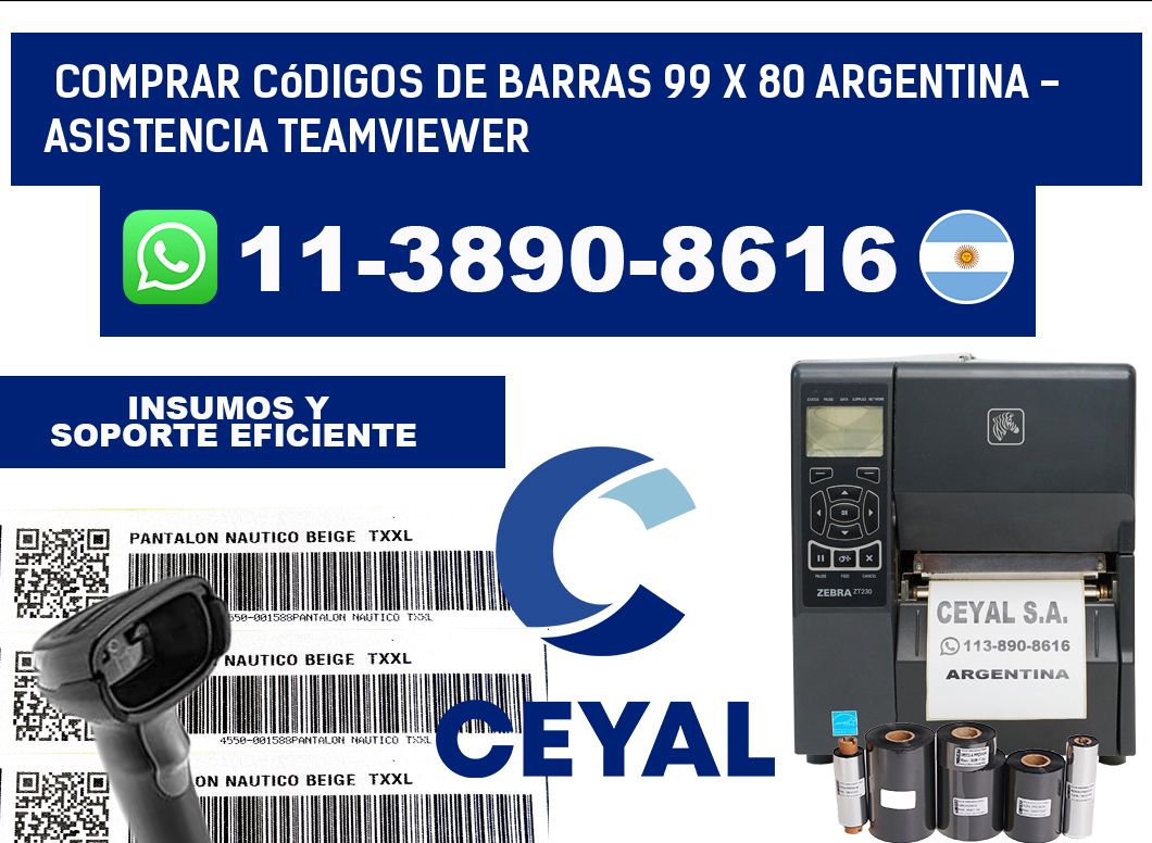 Comprar códigos de barras 99 x 80 argentina - asistencia teamviewer
