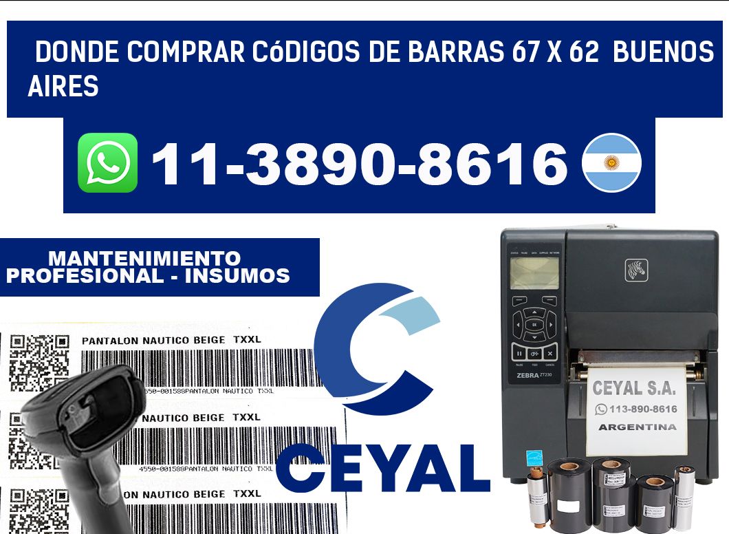 Donde Comprar códigos de barras 67 x 62 Buenos Aires
