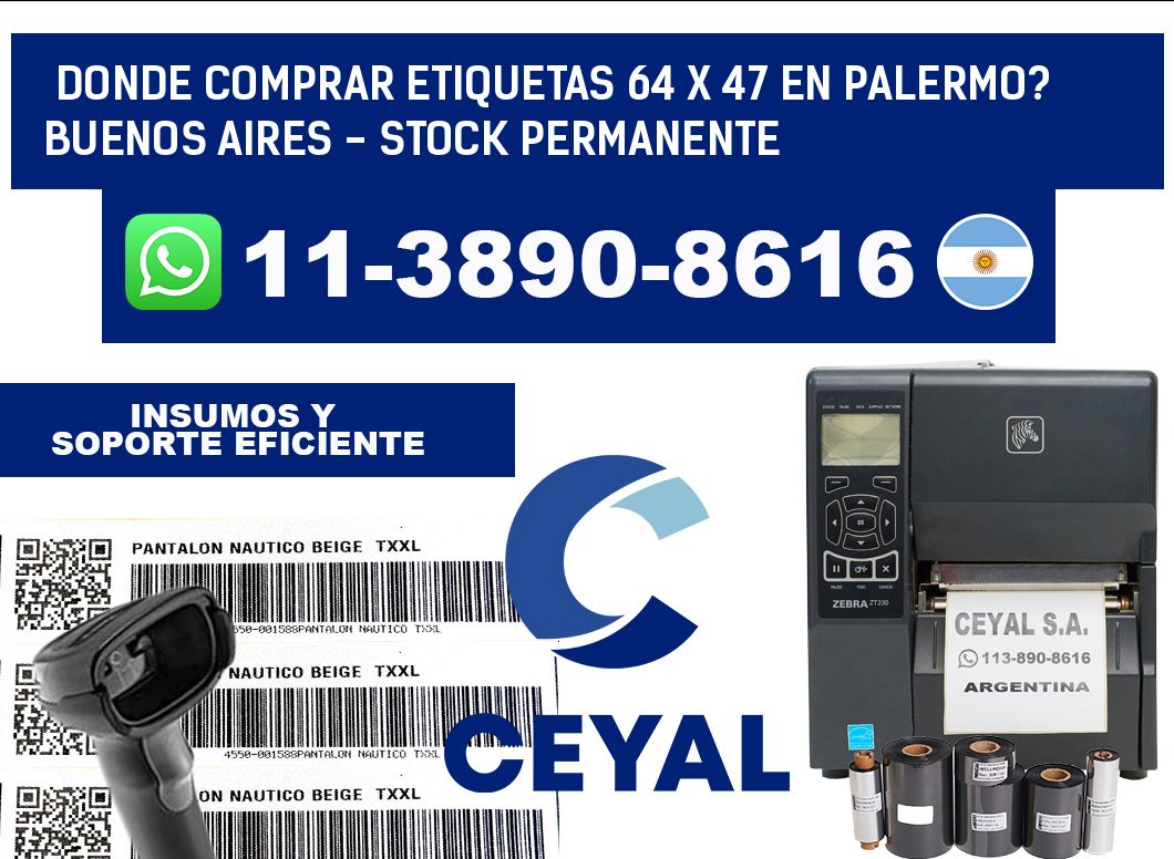 Donde Comprar etiquetas 64 x 47 en PALERMO? Buenos Aires - Stock permanente