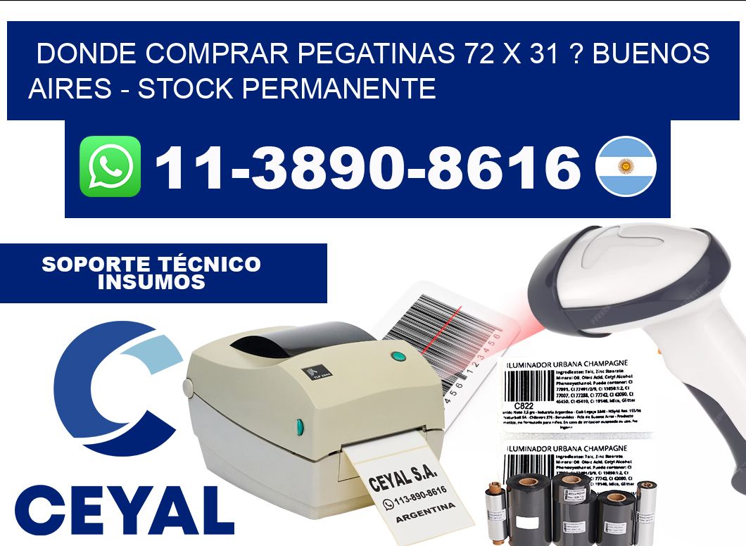 Donde Comprar pegatinas 72 x 31 ? Buenos Aires - Stock permanente