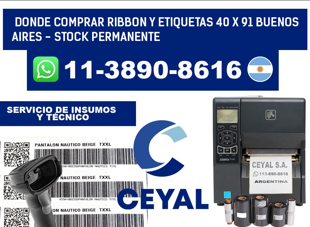 Donde Comprar ribbon y etiquetas 40 x 91 Buenos Aires - Stock permanente