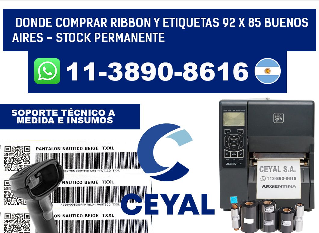 Donde Comprar ribbon y etiquetas 92 x 85 Buenos Aires - Stock permanente