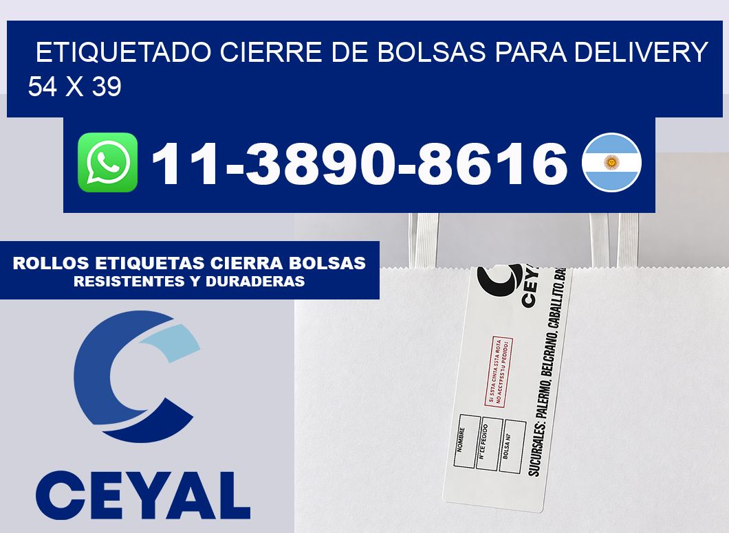 ETIQUETADO CIERRE DE BOLSAS PARA DELIVERY 54 x 39