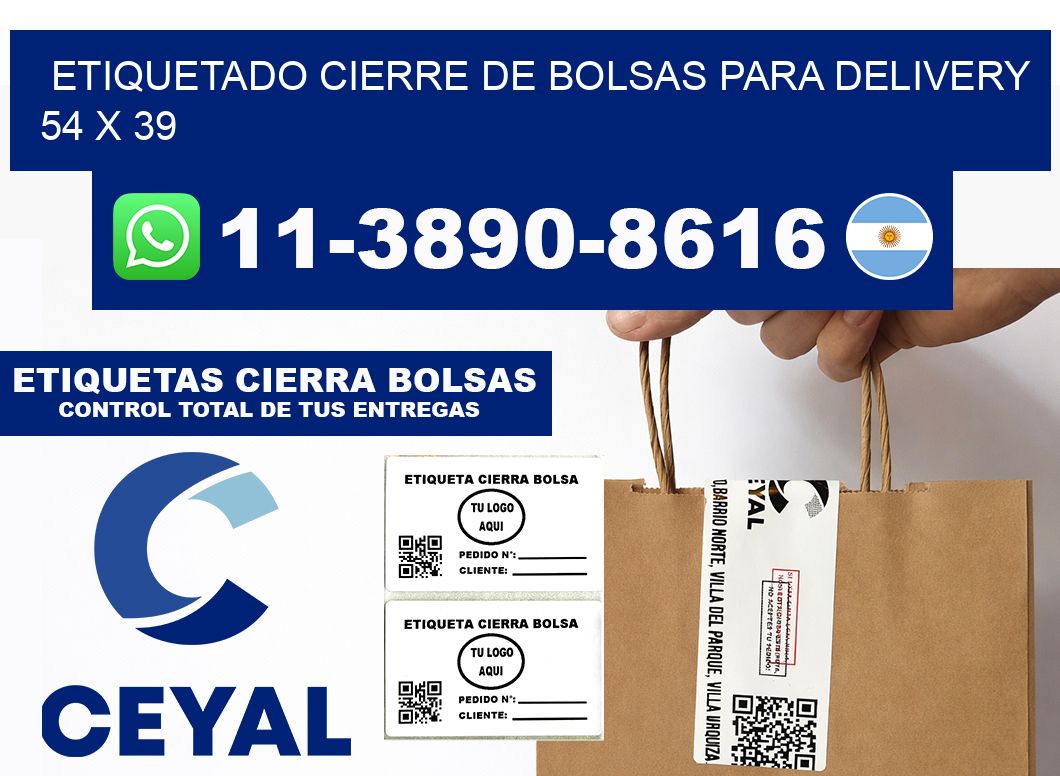ETIQUETADO CIERRE DE BOLSAS PARA DELIVERY 54 x 39