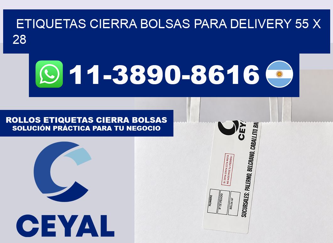 ETIQUETAS CIERRA BOLSAS PARA DELIVERY 55 x 28