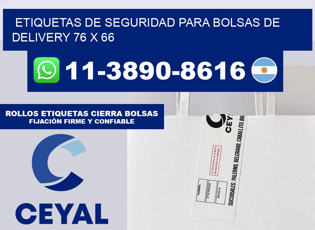 ETIQUETAS DE SEGURIDAD PARA BOLSAS DE DELIVERY 76 x 66