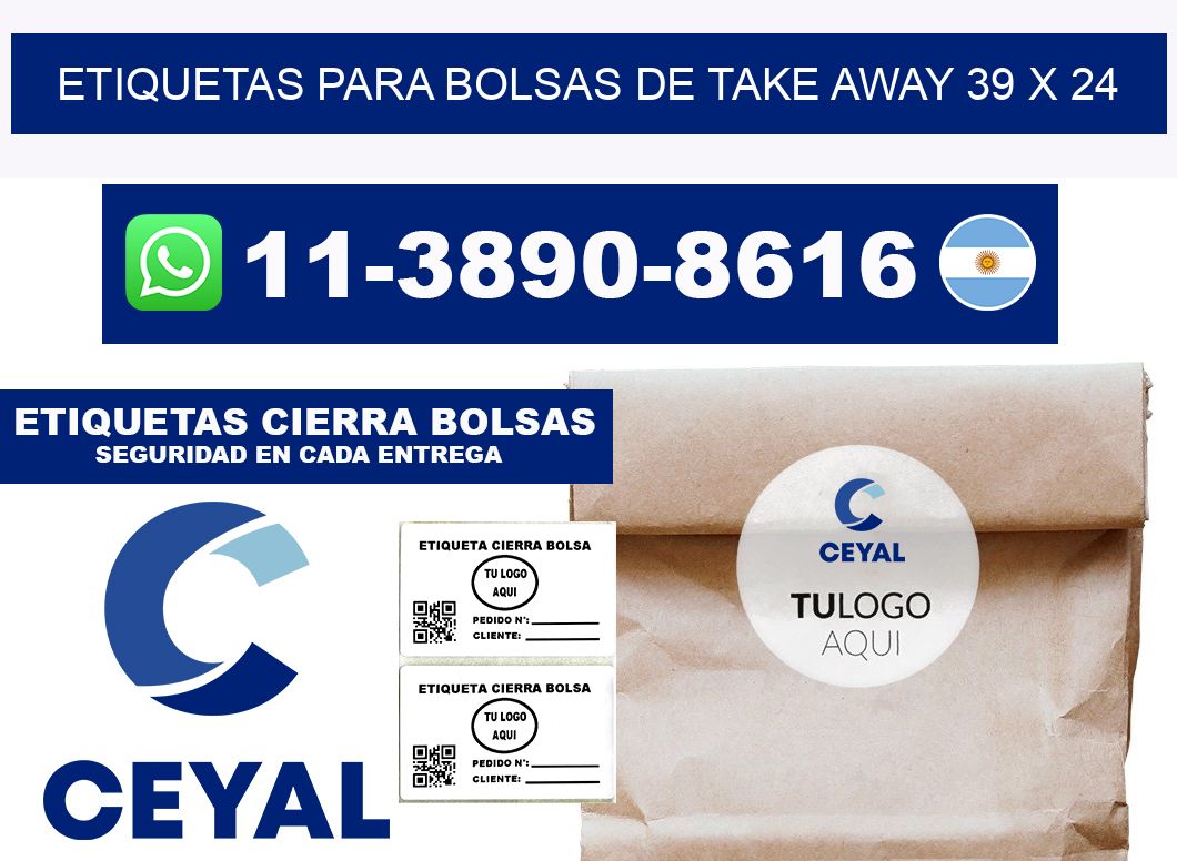 ETIQUETAS PARA BOLSAS DE TAKE AWAY 39 x 24