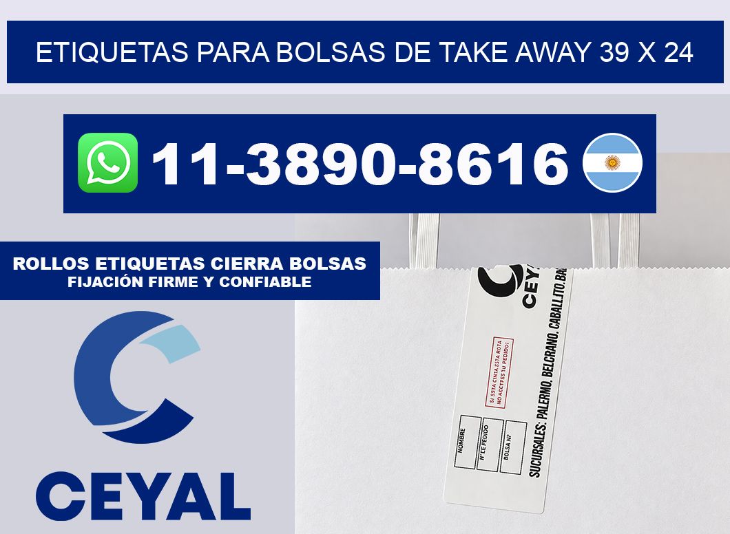 ETIQUETAS PARA BOLSAS DE TAKE AWAY 39 x 24