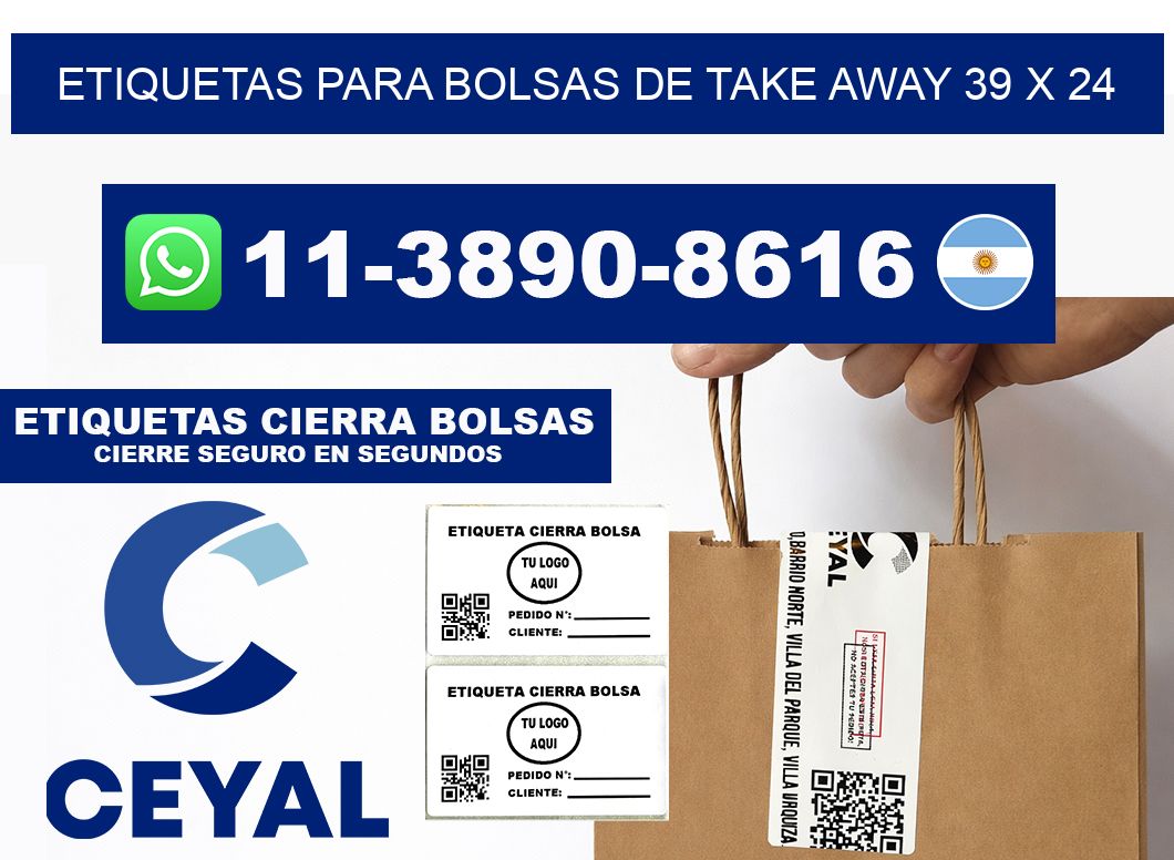 ETIQUETAS PARA BOLSAS DE TAKE AWAY 39 x 24