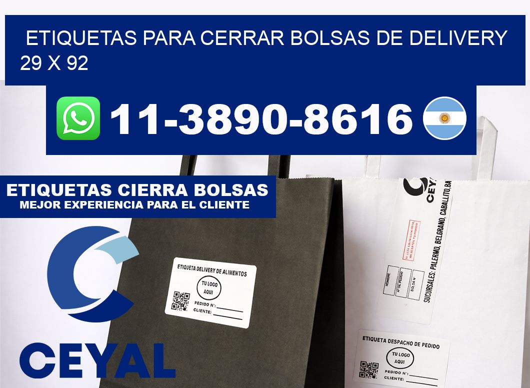 ETIQUETAS PARA CERRAR BOLSAS DE DELIVERY 29 x 92