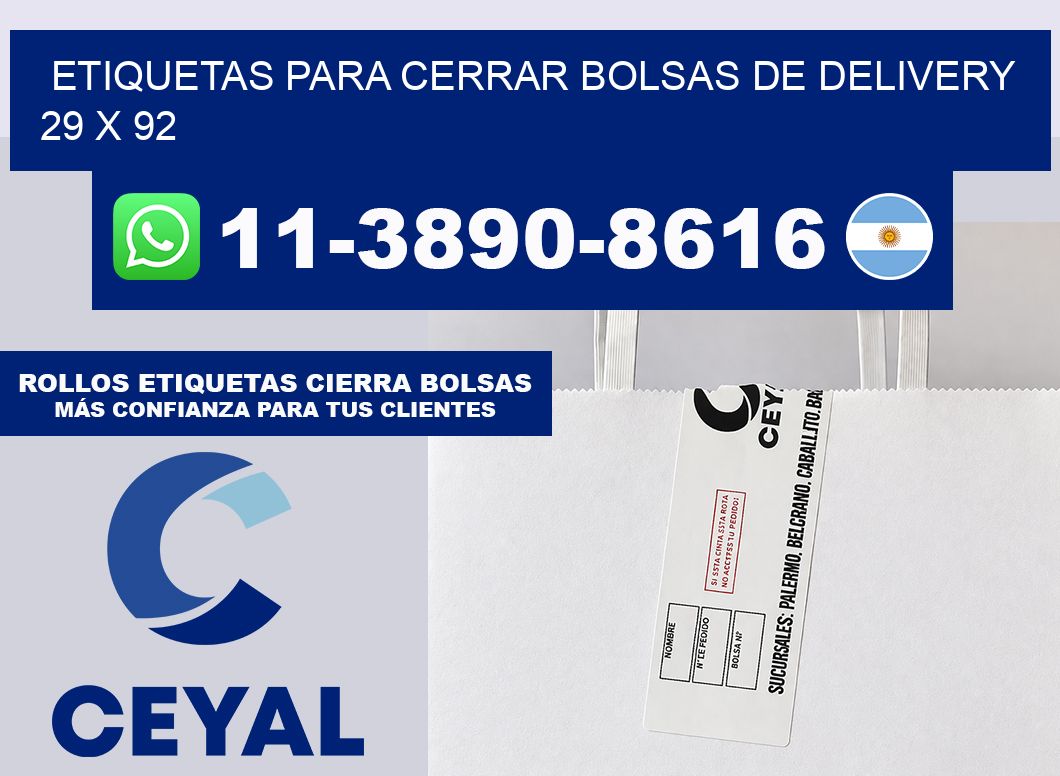 ETIQUETAS PARA CERRAR BOLSAS DE DELIVERY 29 x 92