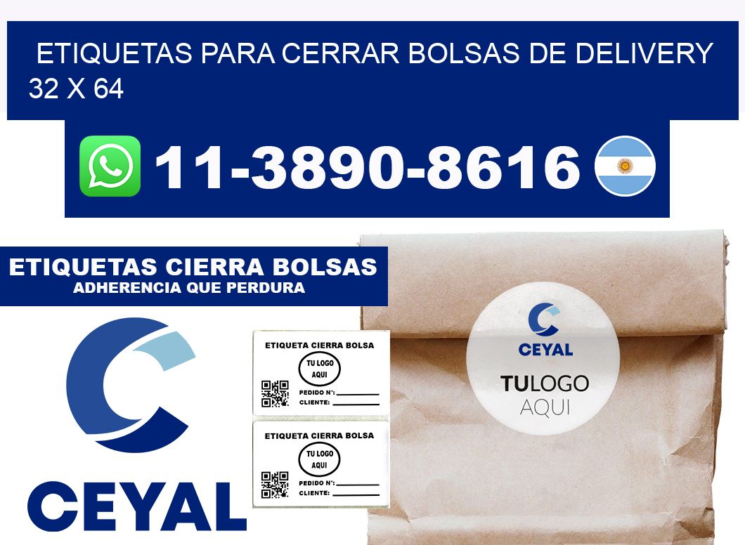 ETIQUETAS PARA CERRAR BOLSAS DE DELIVERY 32 x 64