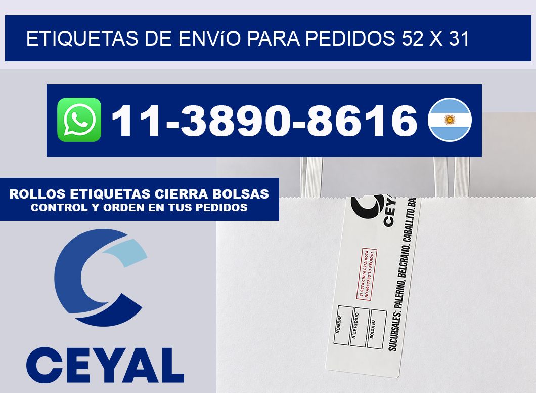 Etiquetas de envío para pedidos 52 x 31