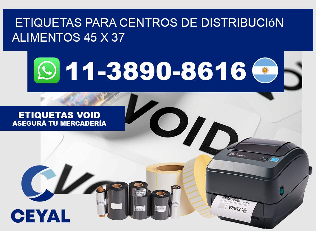 Etiquetas para centros de distribución alimentos 45 x 37