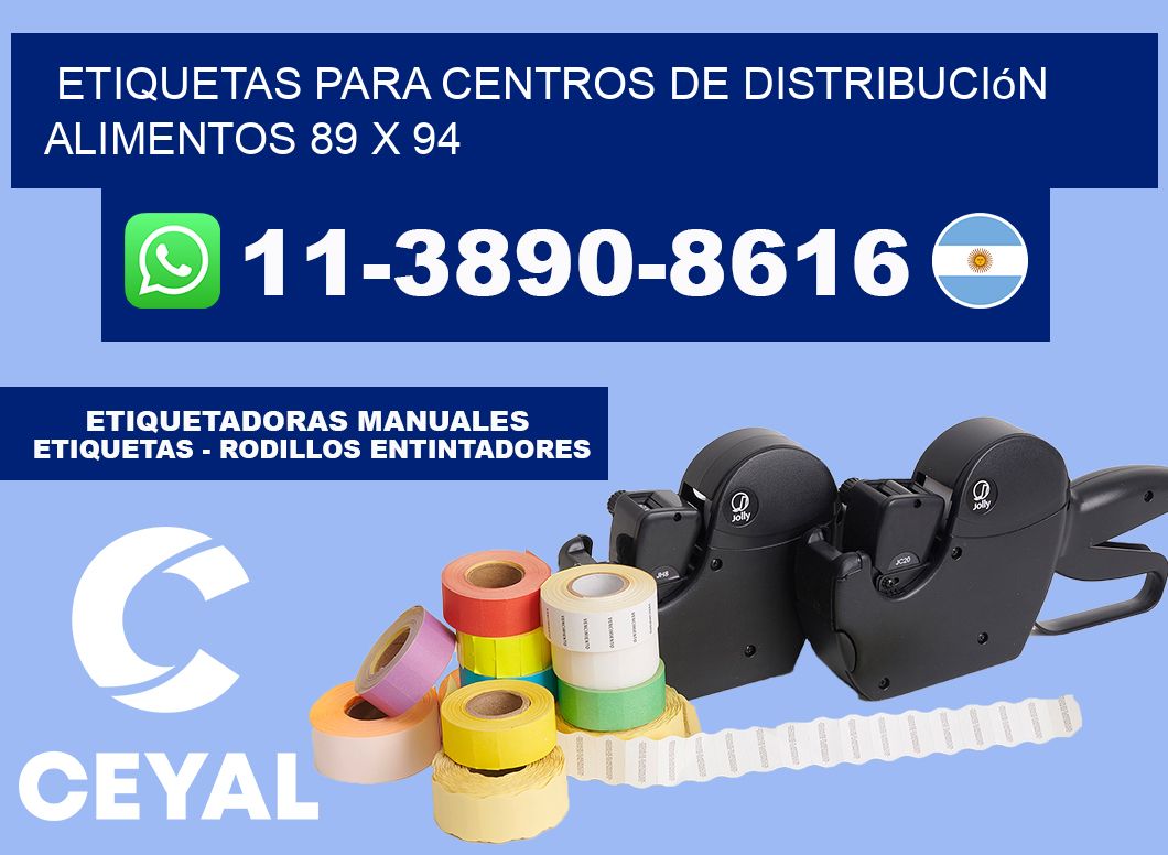Etiquetas para centros de distribución alimentos 89 x 94