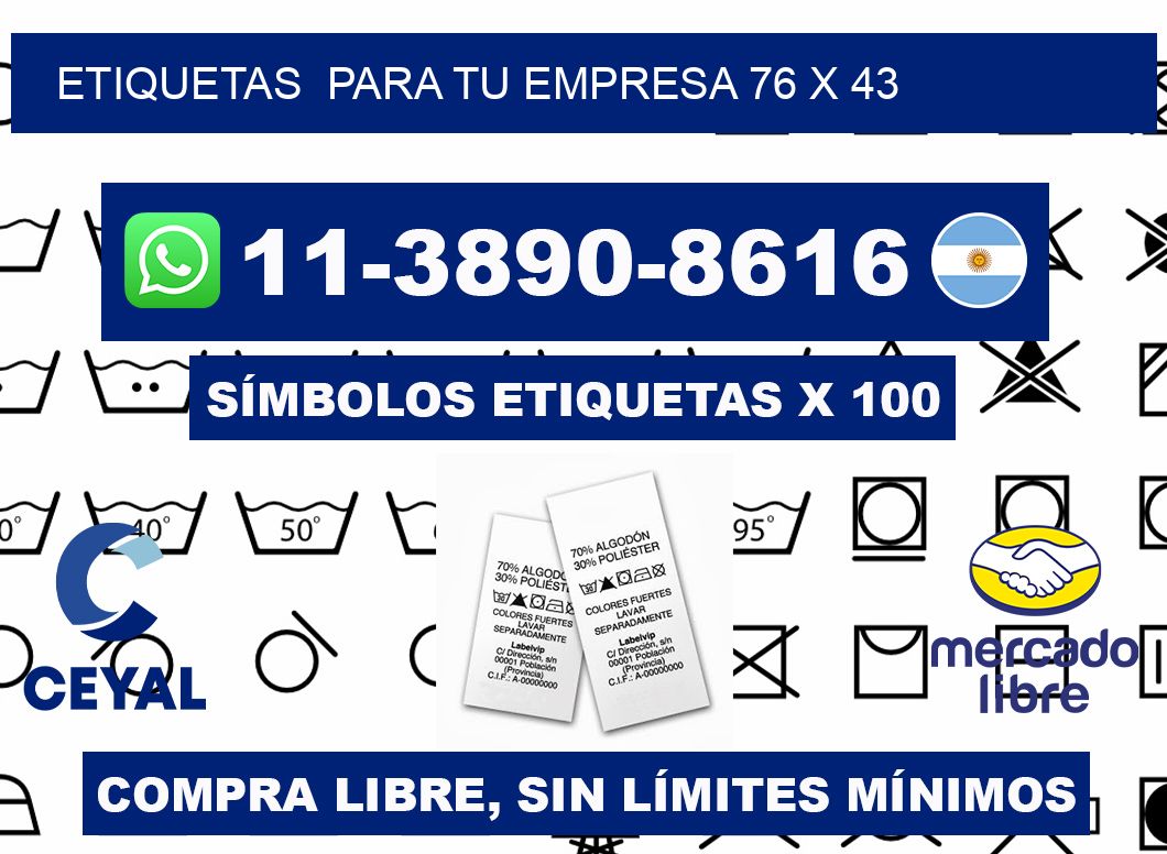 Etiquetas  para tu empresa 76 x 43