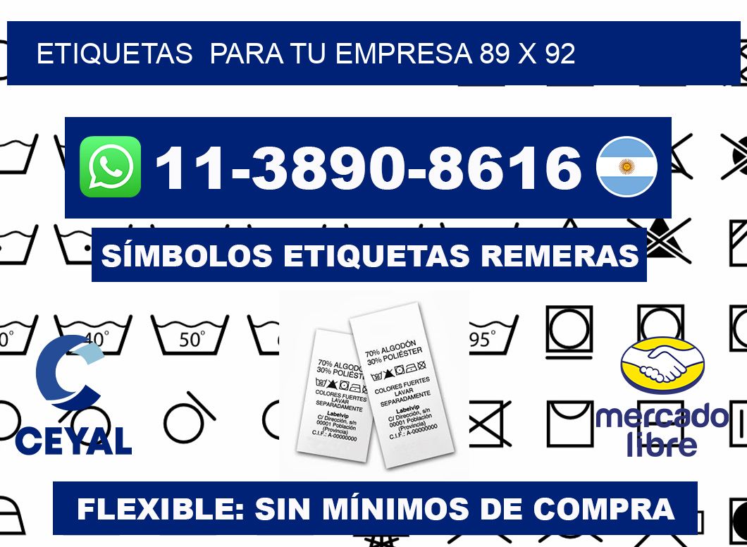 Etiquetas para tu empresa 89 x 92