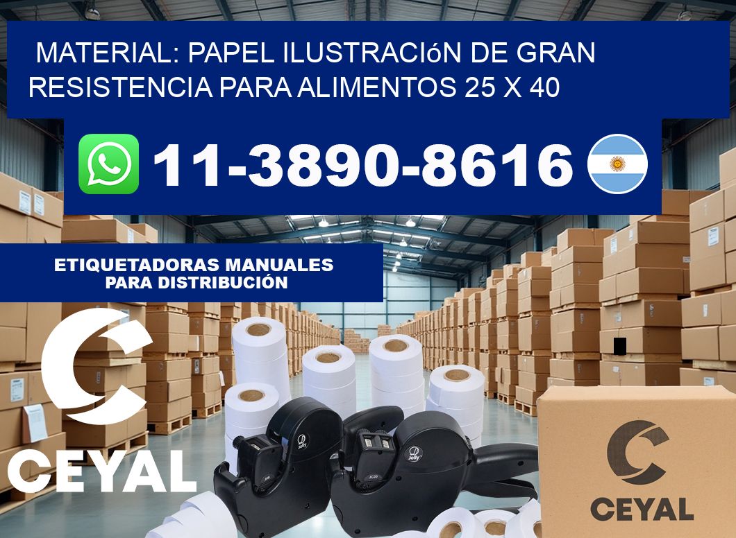 Material: papel ilustración de gran resistencia para alimentos 25 x 40