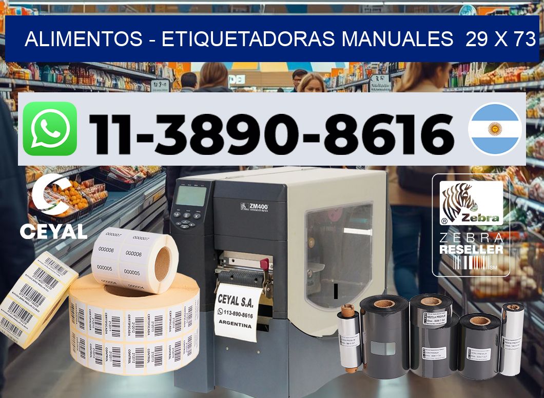 alimentos - Etiquetadoras Manuales  29 x 73