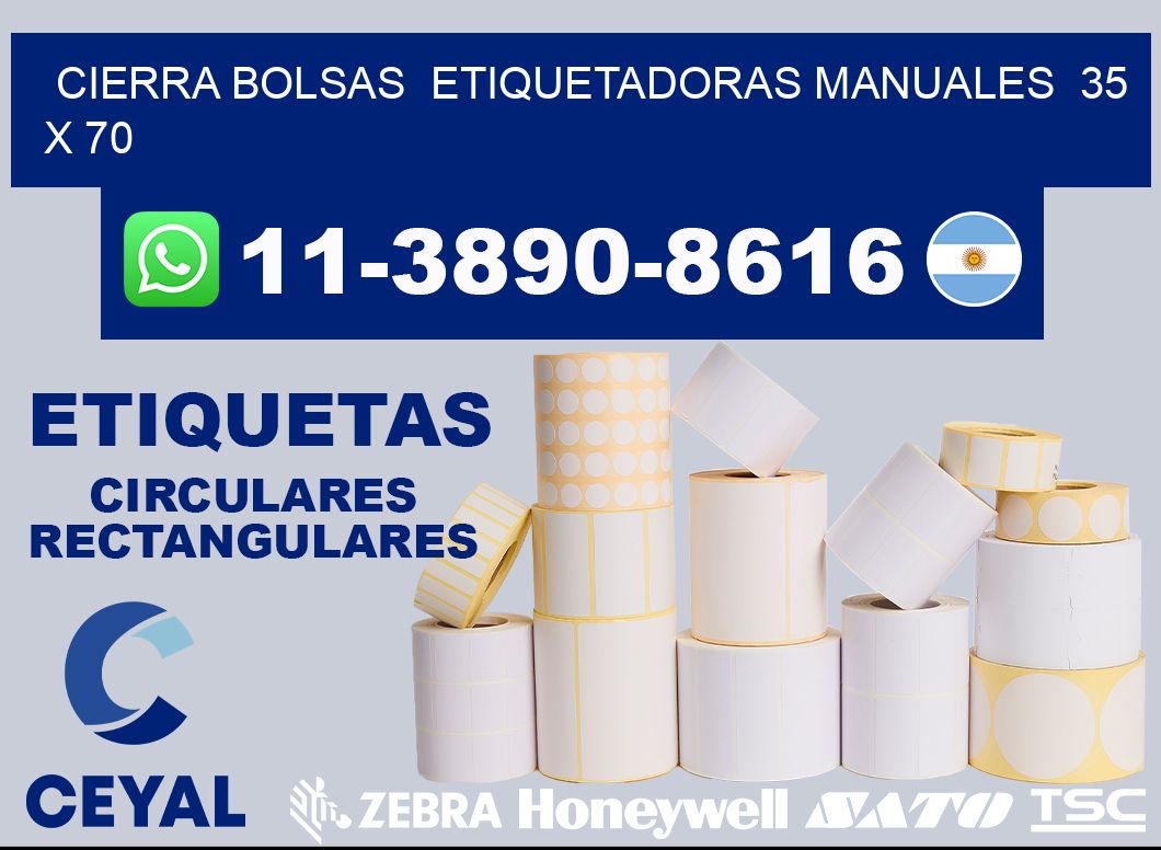 cierra bolsas  Etiquetadoras Manuales  35 x 70