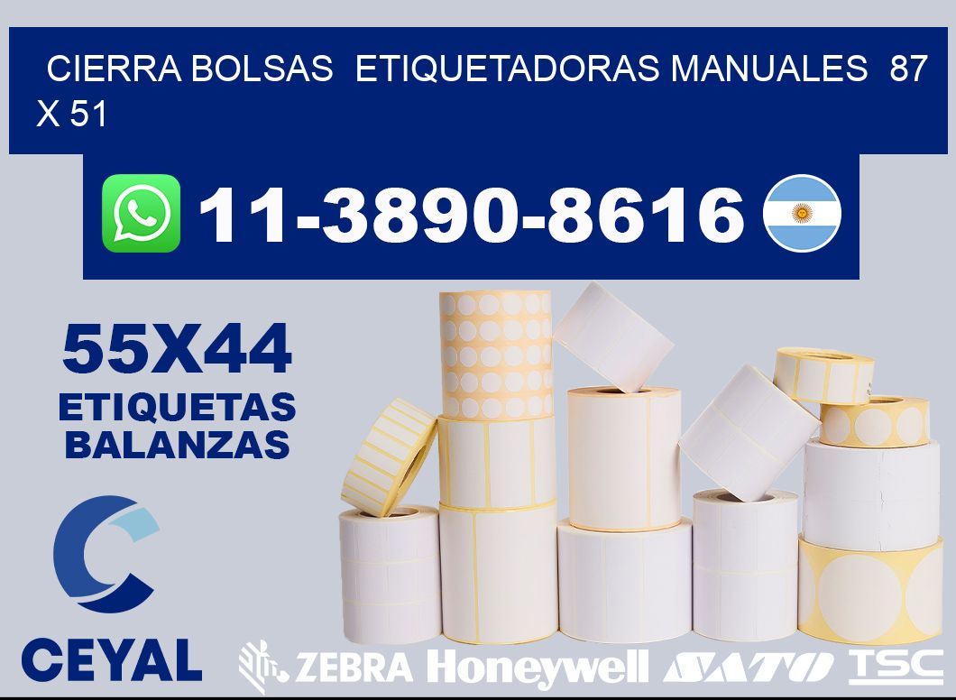 cierra bolsas  Etiquetadoras Manuales  87 x 51