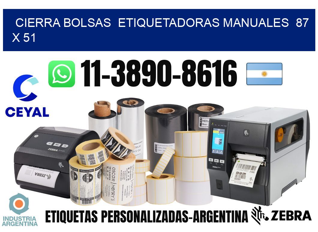 cierra bolsas  Etiquetadoras Manuales  87 x 51